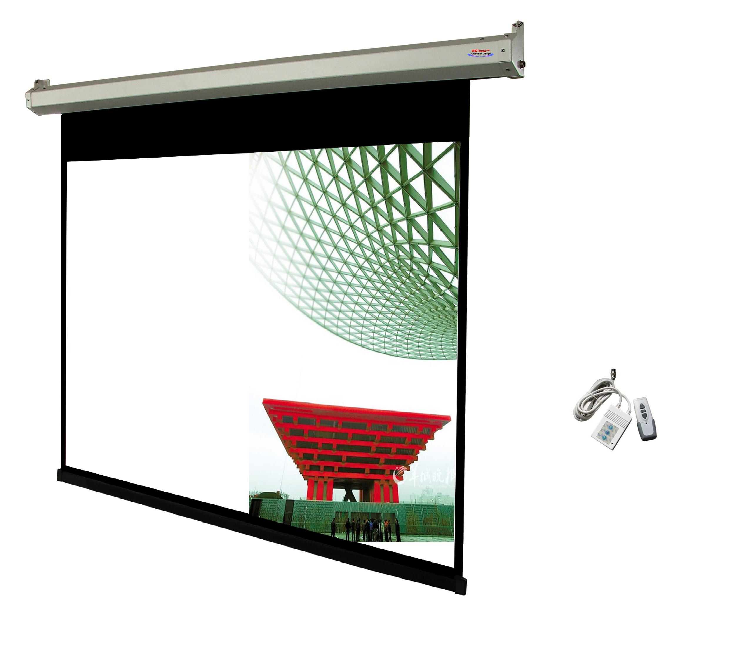 retractable projector screen motorized